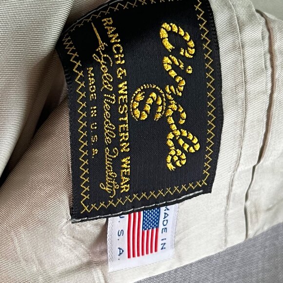 Vintage 80s Circle S Blazer Sport Coat Size 44R Single Breasted Gray Western - Picture 4 of 10